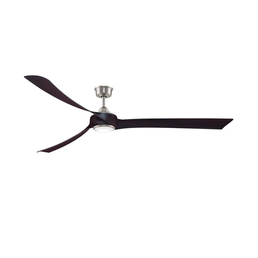 Fanimation Wrap Custom 84in 3-Blade DC Ceiling Fan with LED Light | Brushed Nickel and Dark Walnut Composite | Covered | Model FPD8531BN-84DWA-LK