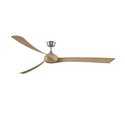 Fanimation Wrap Custom 84in 3-Blade DC Ceiling Fan | Brushed Nickel and Natural Composite | Covered Patio & Living Room | Model FPD8531BN-84N