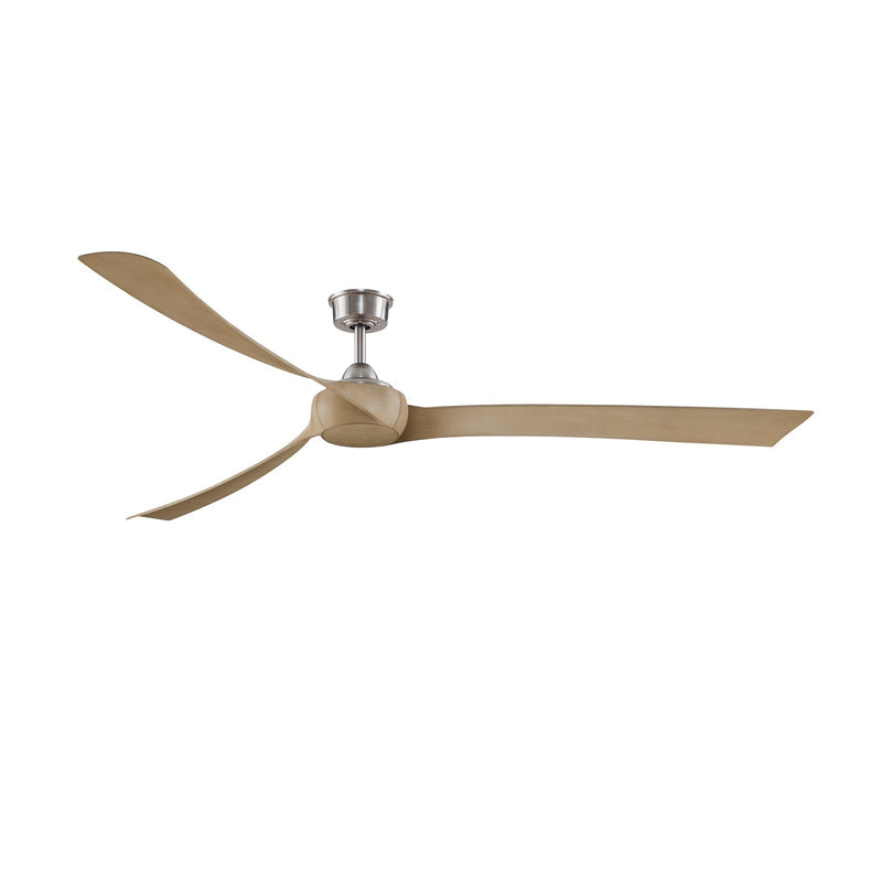 Fanimation Wrap Custom 84in 3-Blade DC Ceiling Fan | Brushed Nickel and Natural Composite | Covered Patio & Living Room | Model FPD8531BN-84N