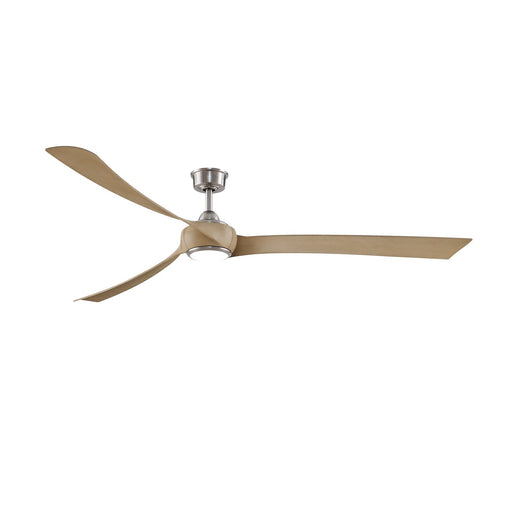 Fanimation Wrap Custom 84in 3-Blade DC Ceiling Fan with LED Light | Brushed Nickel and Natural Composite | Covered Patio | Model FPD8531BN-84N-LK