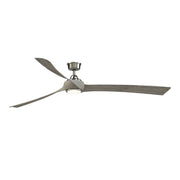 Fanimation Wrap Custom 84in 3-Blade Ceiling Fan with LED Light | Brushed Nickel and Weathered Wood Composite | Covered | Model FPD8531BN-84WE-LK