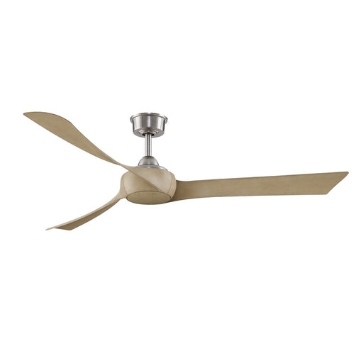 Fanimation Wrap Custom 64in 3-Blade Smart Ceiling Fan | Brushed Satin Brass and Natural Composite | Covered Patio & Living Room | Model FPD8531BS-64N