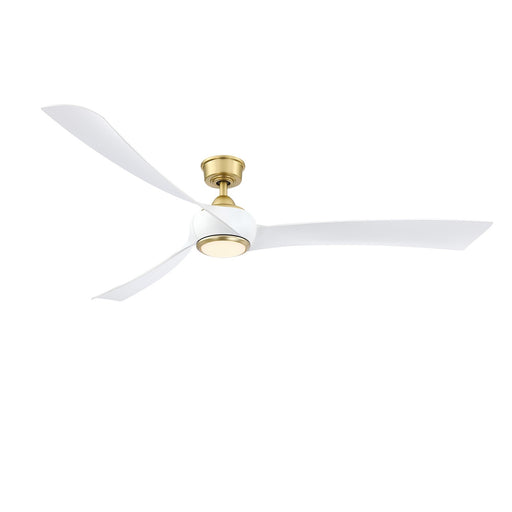 Fanimation Wrap Custom 72in Smart Ceiling Fan with LED Light | Brushed Satin Brass and Matte White Composite Blades | Model FPD8531BS-72MW-LK