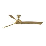 Fanimation Wrap Custom 72in Smart Ceiling Fan | Brushed Satin Brass and Natural Composite Blades | Covered Patio & Large Living | Model FPD8531BS-72N