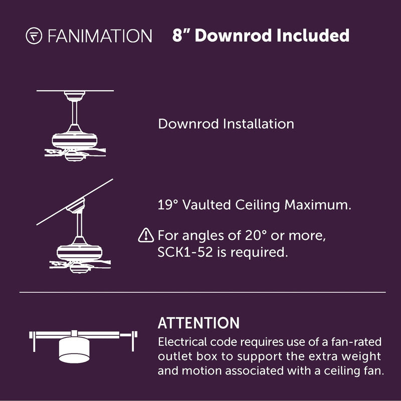 Fanimation Wrap Custom 84in 3-Blade Smart Ceiling Fan | Brushed Satin Brass and Matte White Composite Blades | Covered Patio | Model FPD8531BS-84MW