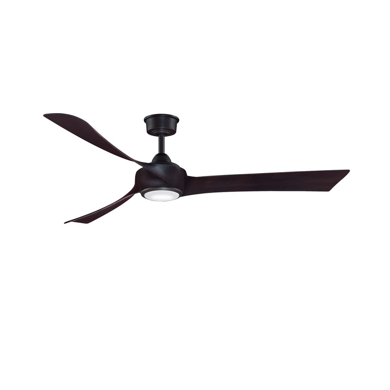 Fanimation Wrap Custom 64in 3-Blade DC Ceiling Fan with LED CCT Light Kit | Dark Bronze and Dark Walnut Composite | Model FPD8531DZ-64DWA-LK