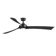 Fanimation Wrap Custom 72in 3-Blade DC Ceiling Fan with LED CCT Light Kit | Dark Bronze and Black Composite | Covered Patio | Model FPD8531DZ-72BL-LK
