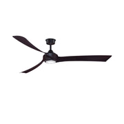 Fanimation Wrap Custom 72in 3-Blade Ceiling Fan with LED Light | Dark Bronze and Dark Walnut Composite | Covered Patio | Model FPD8531DZ-72DWA-LK
