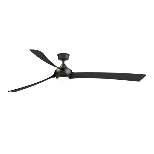 Fanimation Wrap Custom 84in 3-Blade Ceiling Fan with LED Light | Dark Bronze and Black Composite Blades | Covered Patio | Model FPD8531DZ-84BL-LK