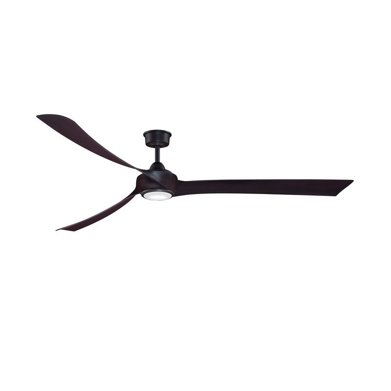 Fanimation Wrap Custom 84in 3-Blade Ceiling Fan with LED Light | Dark Bronze and Dark Walnut Composite Blades | Covered | Model FPD8531DZ-84DWA-LK