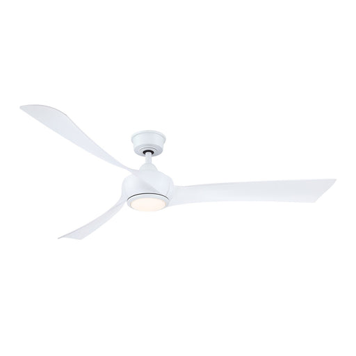 Fanimation Wrap Custom 64in 3-Blade Smart Ceiling Fan with LED Light | Matte White Composite Blades | Covered Patio | Model FPD8531MW-64MW-LK