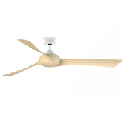 Fanimation Wrap Custom 64in Smart Ceiling Fan | Matte White and Natural Composite Blades | Covered Patio & Living Room | Model FPD8531MW-64N