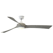 Fanimation Wrap Custom 64in Smart Ceiling Fan with LED Light | Matte White and Weathered Wood Composite Blades | Covered | Model FPD8531MW-64WE-LK