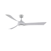 Fanimation Wrap Custom 64in 3-Blade Smart Ceiling Fan with LED Light Kit | Matte White and White Washed Composite Blades | Model FPD8531MW-64WW-LK