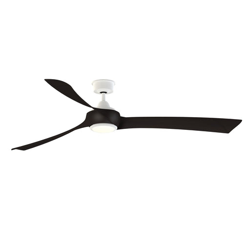 Fanimation Wrap Custom 72in 3-Blade Smart Ceiling Fan with LED Light Kit | Matte White and Dark Walnut Composite Blades | Model FPD8531MW-72DWA-LK