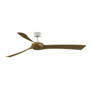 Fanimation Wrap Custom 72in Smart Ceiling Fan | Matte White and Koa Composite Blades | Covered Patio & Living Room | Model FPD8531MW-72K