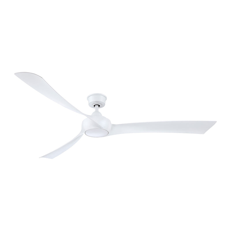 Fanimation Wrap Custom 72in Smart Ceiling Fan | Matte White and Matte White Composite Blades | Covered Patio & Living Room | Model FPD8531MW-72MW