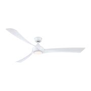 Fanimation Wrap Custom 72in Smart Ceiling Fan with LED Light | Matte White and Matte White Composite Blades | Covered Patio | Model FPD8531MW-72MW-LK