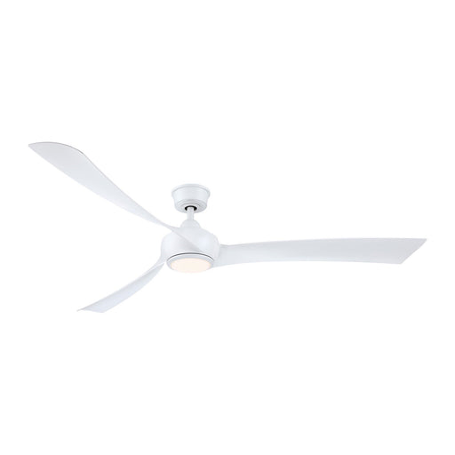 Fanimation Wrap Custom 72in Smart Ceiling Fan with LED Light | Matte White and Matte White Composite Blades | Covered Patio | Model FPD8531MW-72MW-LK