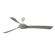 Fanimation Wrap Custom 72in 3-Blade Smart Ceiling Fan | Matte White and Weathered Wood Composite Blades | Covered Patio | Model FPD8531MW-72WE