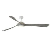 Fanimation Wrap Custom 72in 3-Blade Smart Ceiling Fan with LED Light Kit | Matte White and Weathered Wood Composite Blades | Model FPD8531MW-72WE-LK