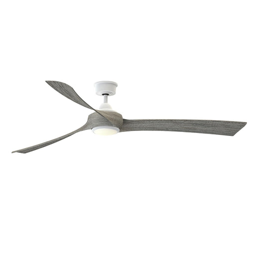 Fanimation Wrap Custom 72in 3-Blade Smart Ceiling Fan with LED Light Kit | Matte White and Weathered Wood Composite Blades | Model FPD8531MW-72WE-LK