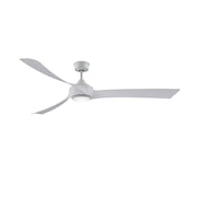 Fanimation Wrap Custom 72in 3-Blade Smart Ceiling Fan with LED Light Kit | Matte White and White Washed Composite Blades | Model FPD8531MW-72WW-LK
