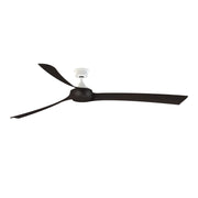 Fanimation Wrap Custom 84in 3-Blade Smart Ceiling Fan | Matte White and Dark Walnut Composite Blades | Covered Patio, Porch | Model FPD8531MW-84DWA