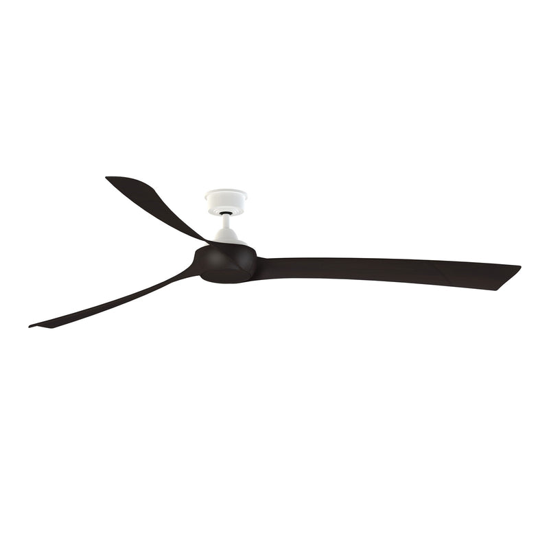 Fanimation Wrap Custom 84in 3-Blade Smart Ceiling Fan | Matte White and Dark Walnut Composite Blades | Covered Patio, Porch | Model FPD8531MW-84DWA