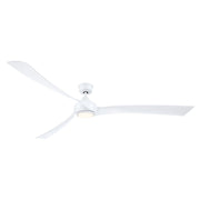 Fanimation Wrap Custom 84in 3-Blade Smart Ceiling Fan with LED Light Kit | Matte White and Matte White Composite Blades | Model FPD8531MW-84MW-LK