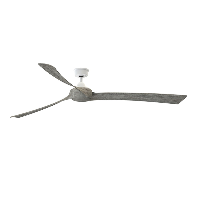 Fanimation Wrap Custom 84in 3-Blade Smart Ceiling Fan | Matte White and Weathered Wood Composite | Covered Patio & Living Room | Model FPD8531MW-84WE