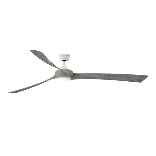 Fanimation Wrap Custom 84in 3-Blade Smart Ceiling Fan with LED Light | Matte White and Weathered Wood Composite | Covered | Model FPD8531MW-84WE-LK