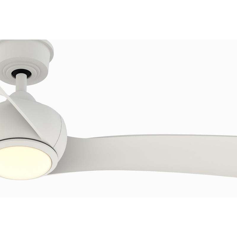 Fanimation Wrap Custom 84in 3-Blade Smart Ceiling Fan with LED Light | Matte White and White Washed Composite | Covered | Model FPD8531MW-84WW-LK