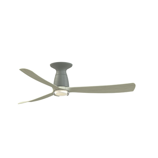 Fanimation Kute 52in Flush Smart Ceiling Fan | Antique Graphite and Clear Glass | Low Ceiling & Covered Patio | Model FPD8534AGP-DWLK-F