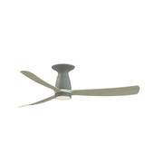 Fanimation Kute 52in Flush Smart Ceiling Fan | Antique Graphite and Light Oak Composite | Covered Patio & Bedroom | Model FPD8534AGP-KLK-F