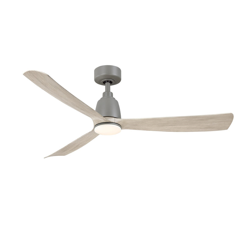 Fanimation Kute 52in Smart Ceiling Fan | Antique Graphite and Light Oak Composite | Covered Patio & Bedroom | 52 x 52 x 13.78 in | Model FPD8534AGP-LK