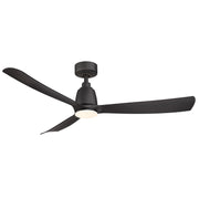 Fanimation Kute 52in 1-Light Smart Ceiling Fan | Modern Black and Opal Frosted Glass | Covered Patio & Bedroom | Model FPD8534BL-LK