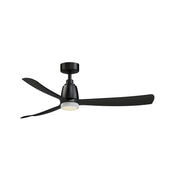 Fanimation Kute 52in 1-Light Smart Ceiling Fan | Matte Black and Opal Frosted Glass | Covered Patio & Bedroom | Model FPD8534BL-MWKLK
