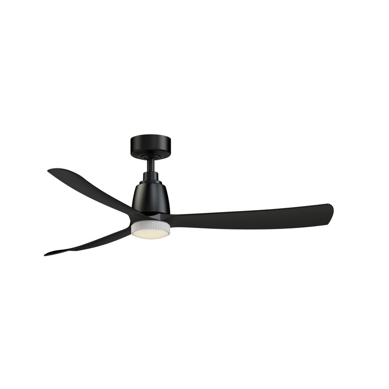 Fanimation Kute 52in 1-Light Smart Ceiling Fan | Matte Black and Opal Frosted Glass | Covered Patio & Bedroom | Model FPD8534BL-MWKLK