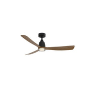 Fanimation Kute 52in 1-Light Smart Ceiling Fan | Black Composite and Koa Blades | Covered Patio & Bedroom | 52 x 52 x 13.8 in | Model FPD8534BLK-DWLK