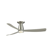 Fanimation Kute 52in Flush 1-Light Smart Ceiling Fan | Brushed Nickel and Clear Glass | Low Ceiling & Covered Patio | Model FPD8534BN-DWLK-F