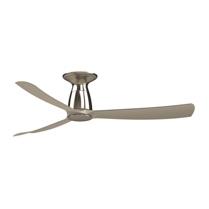 Fanimation Kute 52in Flush Smart Ceiling Fan | Brushed Nickel | Low Ceiling & Covered Patio | 52 x 52 x 10.32 in | Model FPD8534BN-F