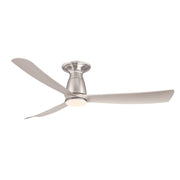 Fanimation Kute 52in Flush 1-Light Smart Ceiling Fan | Brushed Nickel and Opal Frosted Glass | Covered Patio & Low Ceiling | Model FPD8534BN-LK-F