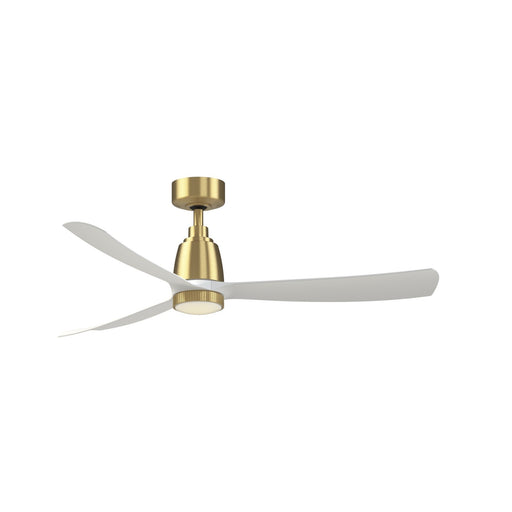 Fanimation Kute 52in 1-Light Smart Ceiling Fan | Brushed Satin Brass and Matte White Composite Blades | Covered Patio & Bedroom | Model FPD8534BS-KLK