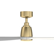 Fanimation Kute 52in 1-Light Smart Ceiling Fan | Brushed Satin Brass and Matte White Composite Blades | Covered Patio & Bedroom | Model FPD8534BS-LK