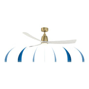 Fanimation Kute 52in Smart Ceiling Fan | Brushed Satin Brass and Matte White Blades | Covered Patio & Bedroom | Model FPD8534BS-LKMW