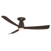 Fanimation Kute 52in Flush 1-Light Smart Ceiling Fan | Dark Bronze and Opal Frosted Glass | Low Ceiling & Covered Patio | Model FPD8534DZ-LK-F