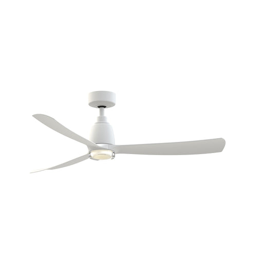 Fanimation Kute 52in Smart Ceiling Fan | Matte White and Clear Double-Walled LED | Covered Patio & Bedroom | 52 x 52 x 13.8 in | Model FPD8534MW-DWLK
