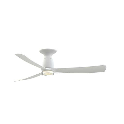 Fanimation Kute 52in Flush Smart Ceiling Fan | Matte White and Clear Double-Walled LED | Low Ceiling & Covered Patio | Model FPD8534MW-DWLK-F