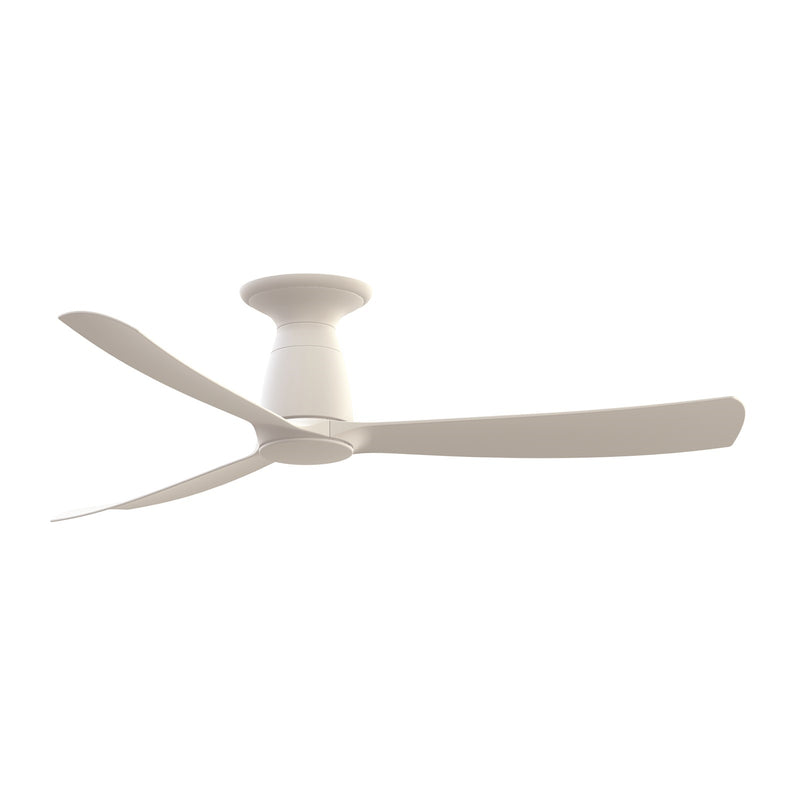 Fanimation Kute 52in Flush Mount Smart Ceiling Fan | Matte White Composite Blades | Bedroom & Covered Patio | 52 x 52 x 10.32 in | Model FPD8534MW-F
